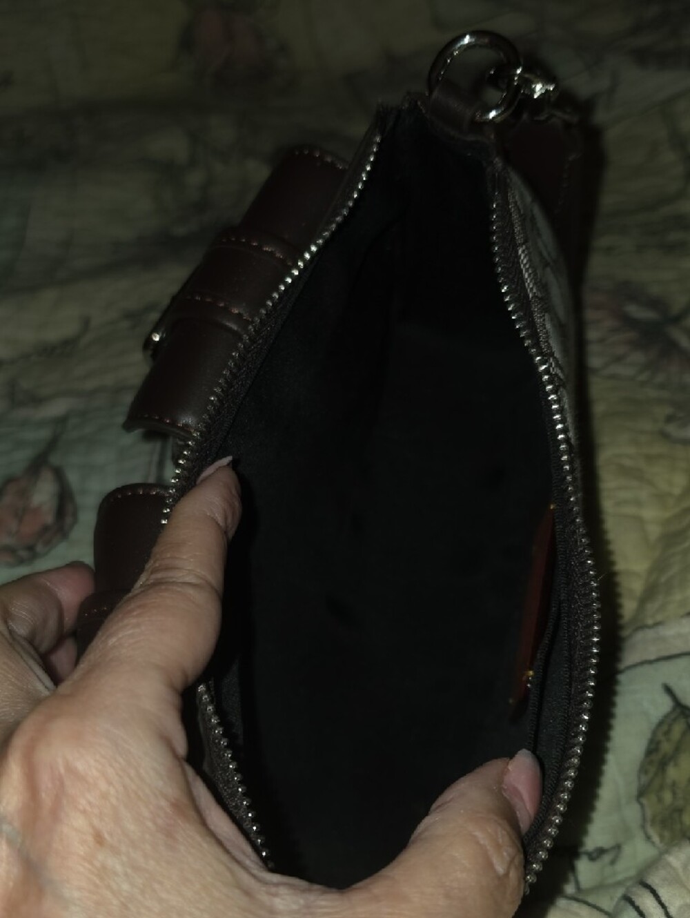 Coach Brown Signature Canvas Shoulder Bag with Buckle Pockets - Picture 4 of 8